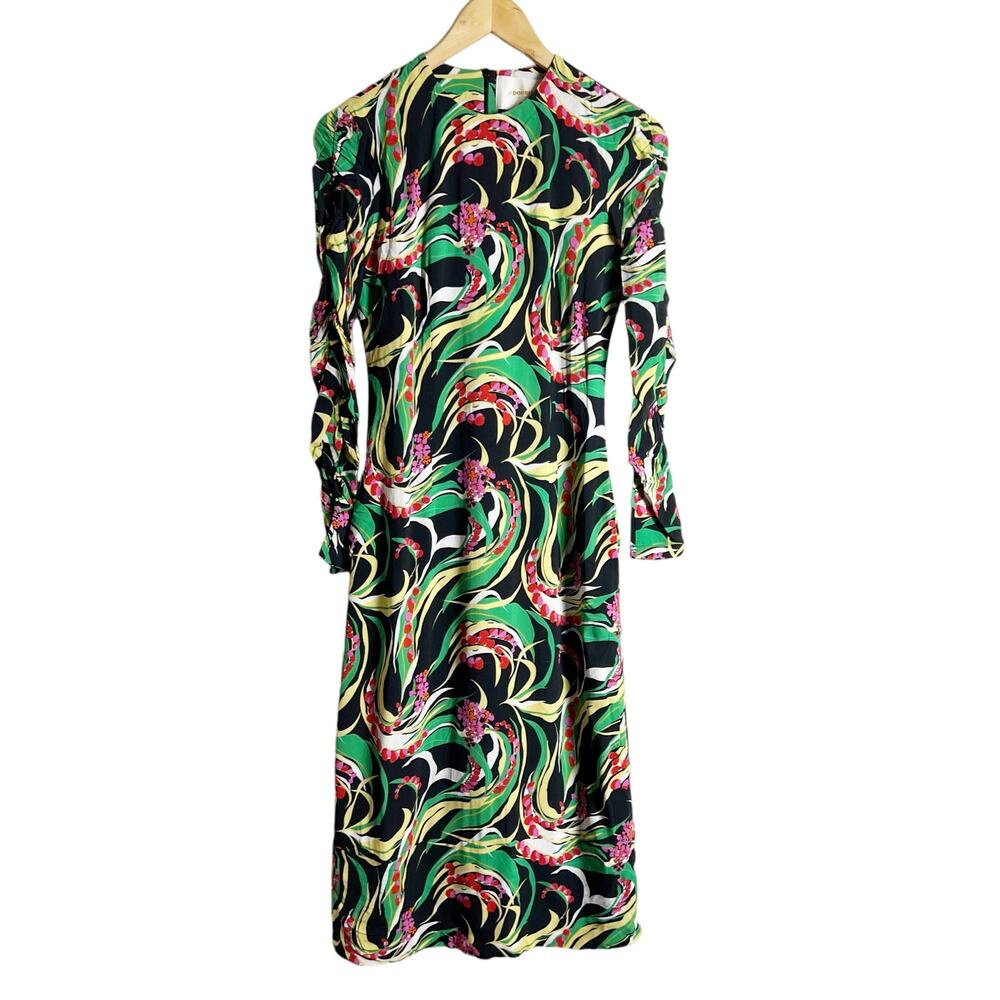 La DoubleJ Tinder Multicolor Floral Print Long Sleeve Midi Dress Size - Picture 4 of 16
